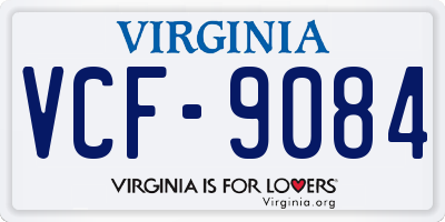 VA license plate VCF9084