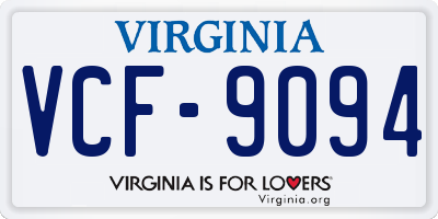 VA license plate VCF9094