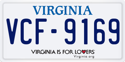 VA license plate VCF9169