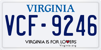 VA license plate VCF9246