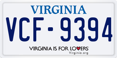 VA license plate VCF9394