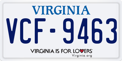 VA license plate VCF9463