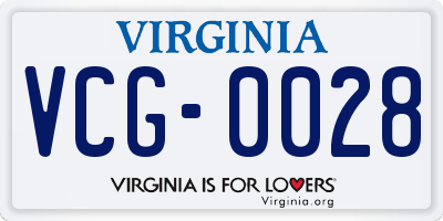 VA license plate VCG0028