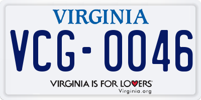 VA license plate VCG0046