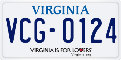 VA license plate VCG0124