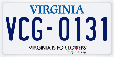 VA license plate VCG0131