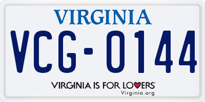 VA license plate VCG0144