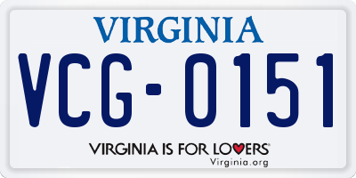 VA license plate VCG0151