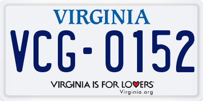 VA license plate VCG0152