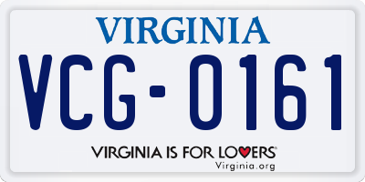 VA license plate VCG0161