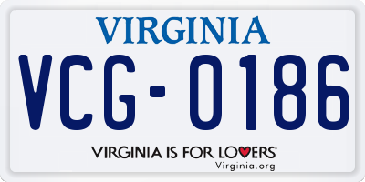 VA license plate VCG0186