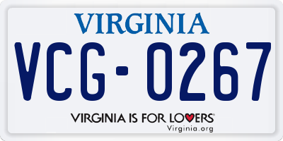 VA license plate VCG0267