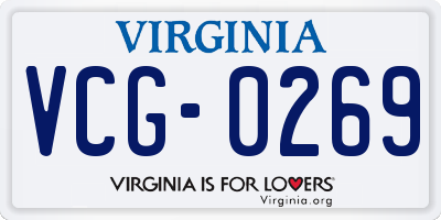 VA license plate VCG0269