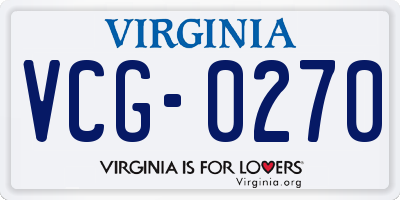 VA license plate VCG0270