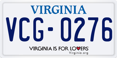 VA license plate VCG0276