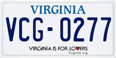VA license plate VCG0277