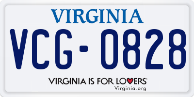 VA license plate VCG0828
