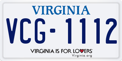VA license plate VCG1112