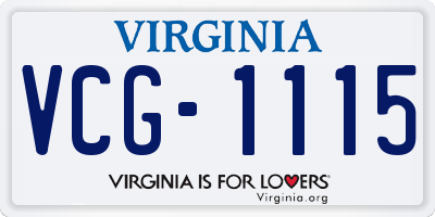 VA license plate VCG1115