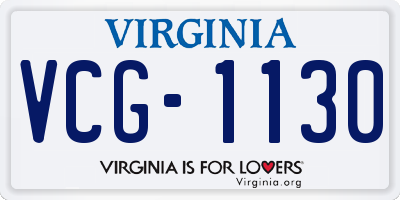 VA license plate VCG1130