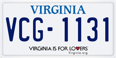 VA license plate VCG1131