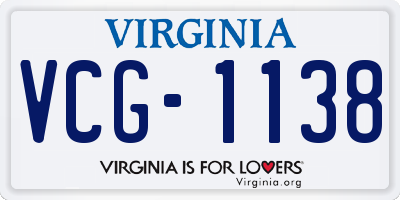 VA license plate VCG1138