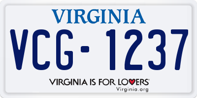 VA license plate VCG1237