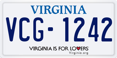 VA license plate VCG1242
