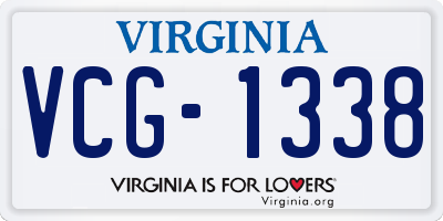 VA license plate VCG1338