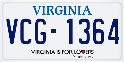 VA license plate VCG1364