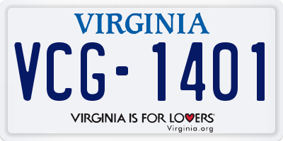 VA license plate VCG1401