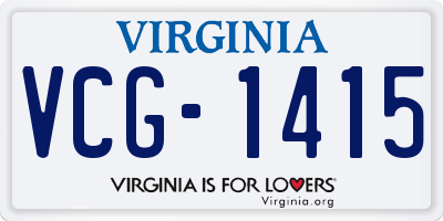 VA license plate VCG1415