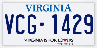 VA license plate VCG1429