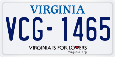 VA license plate VCG1465