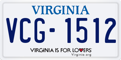 VA license plate VCG1512