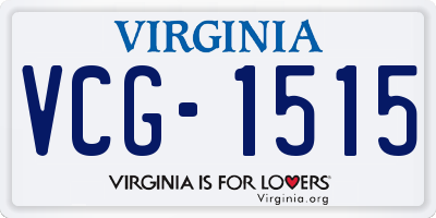 VA license plate VCG1515