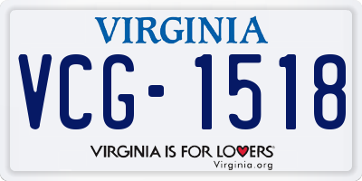 VA license plate VCG1518