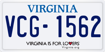 VA license plate VCG1562