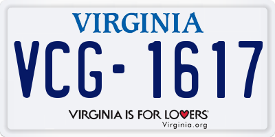 VA license plate VCG1617