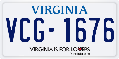 VA license plate VCG1676