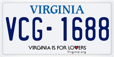 VA license plate VCG1688