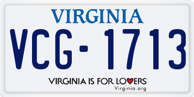 VA license plate VCG1713