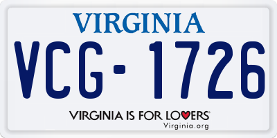 VA license plate VCG1726