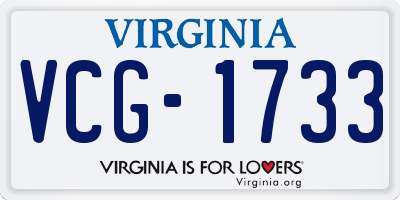 VA license plate VCG1733