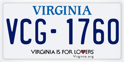 VA license plate VCG1760