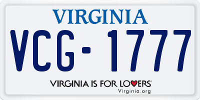 VA license plate VCG1777