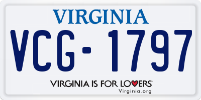 VA license plate VCG1797
