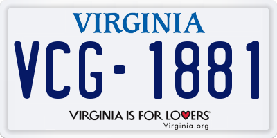 VA license plate VCG1881