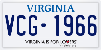 VA license plate VCG1966