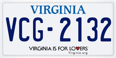 VA license plate VCG2132